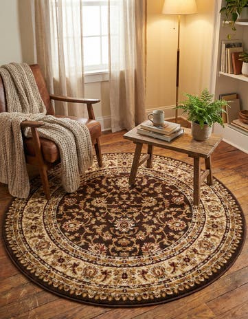 Brown Aditi Round Rug