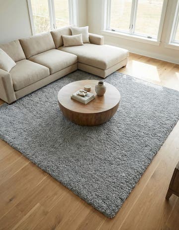 8' x 8' Soft Solid Shag Square Rug