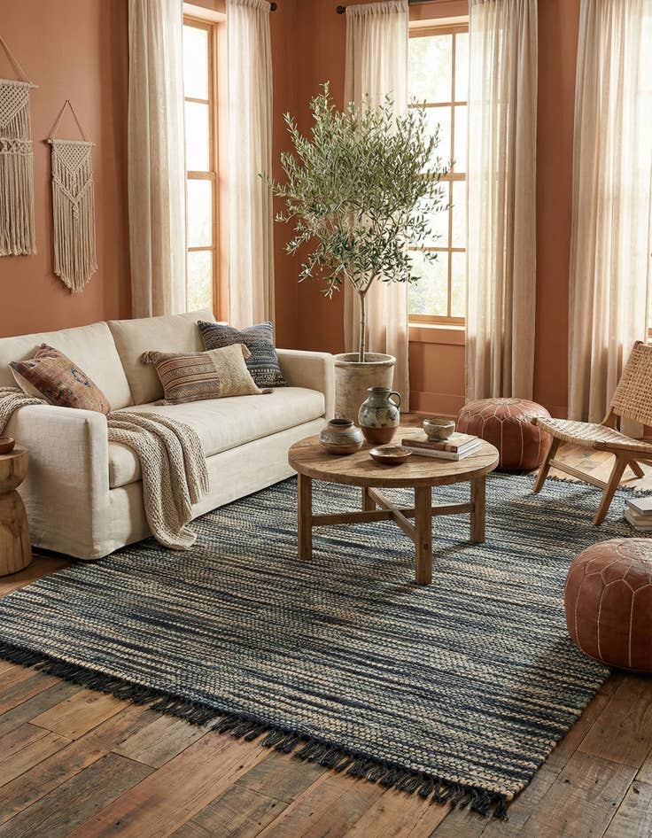 Detail image of 7' 10 x 10'  Hand Woven Chunky Jute Rug