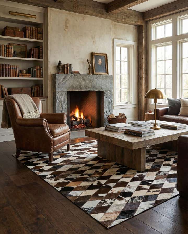5' 8 x 7' 11 Cowhide Stocks Rug