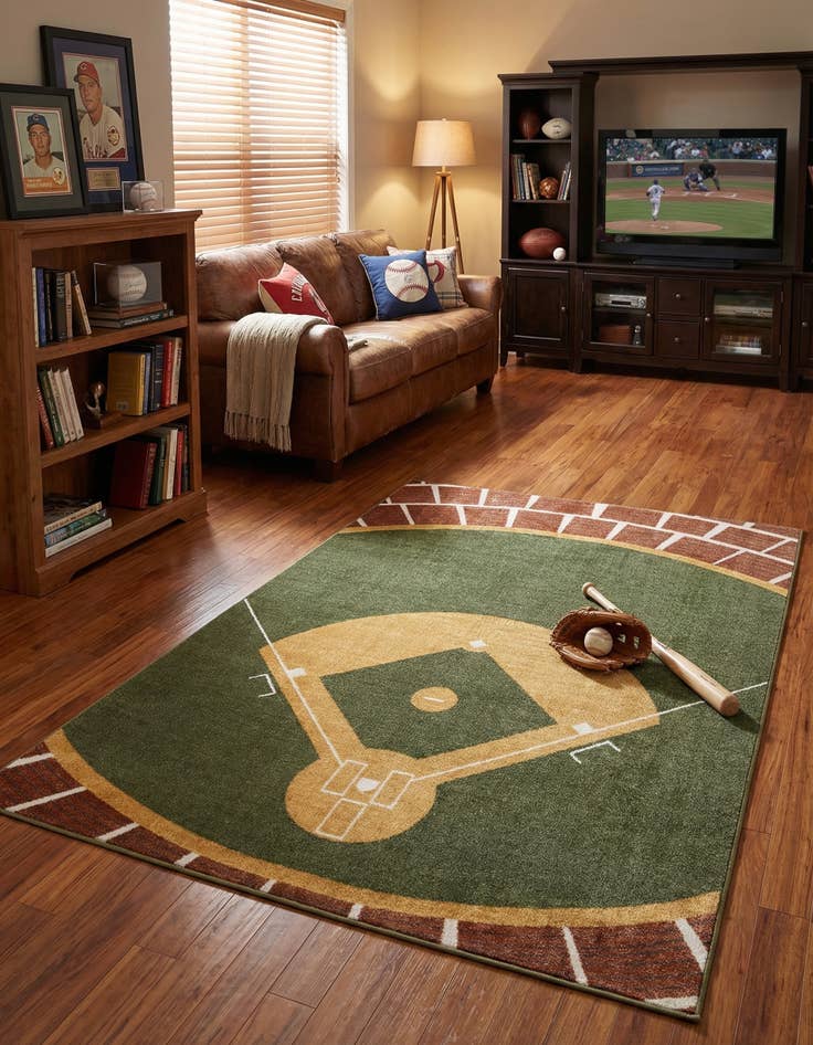 Detail image of 5' 3 x 8' Sports Washable Rug