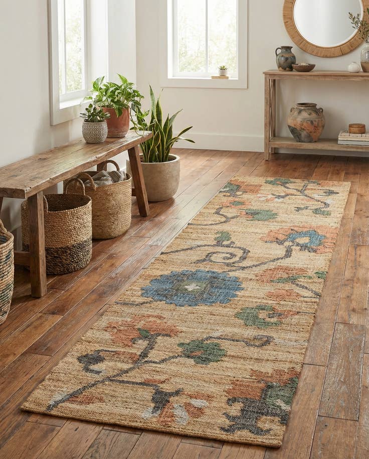 Detail image of 2' 7 x 10' Hand Woven Kala Handwoven Jute Runner Rug