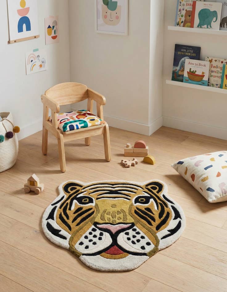 Detail image of 2' 2 x 2' 2 Playtime Kids Wool Freeform Rug