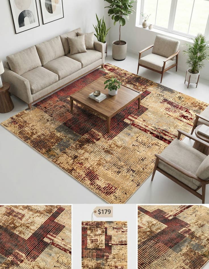 Detail image of 7' 10 x 7' 10 Saturn Square Rug