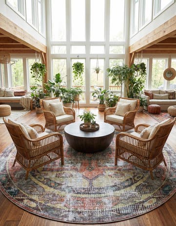 10' 6 x 10' 6 Washable Maahru Round Rug