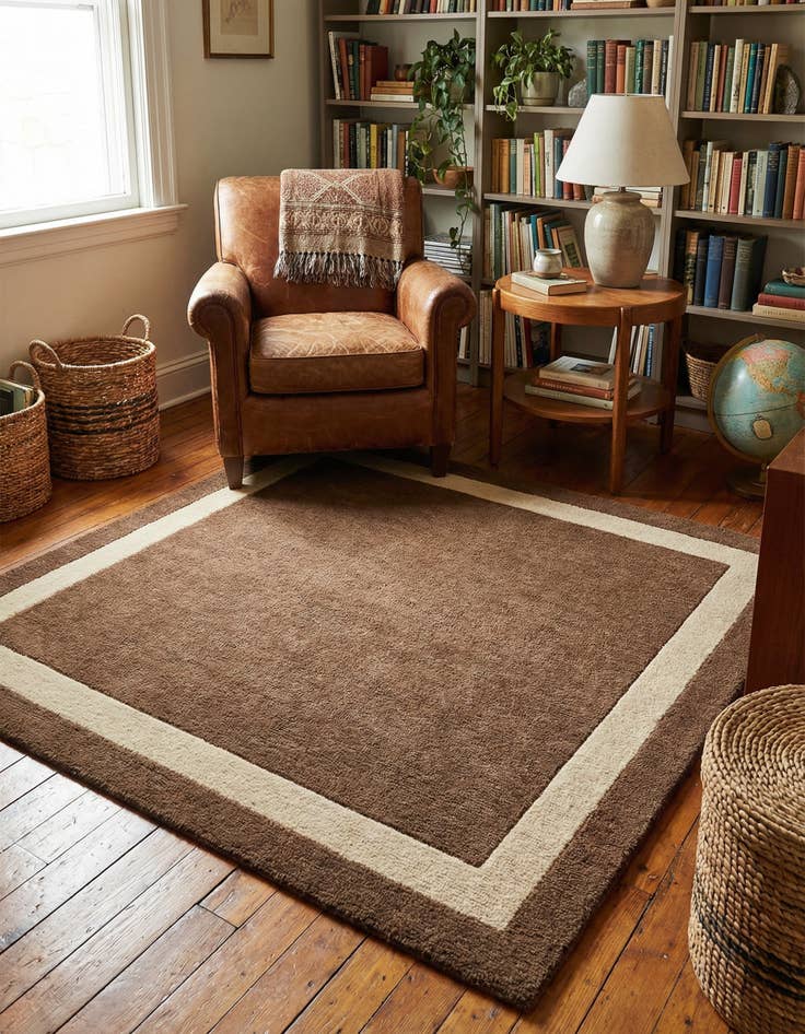 Detail image of 5' 1 x 5' 1 Jill Zarin Border Wool Square Rug