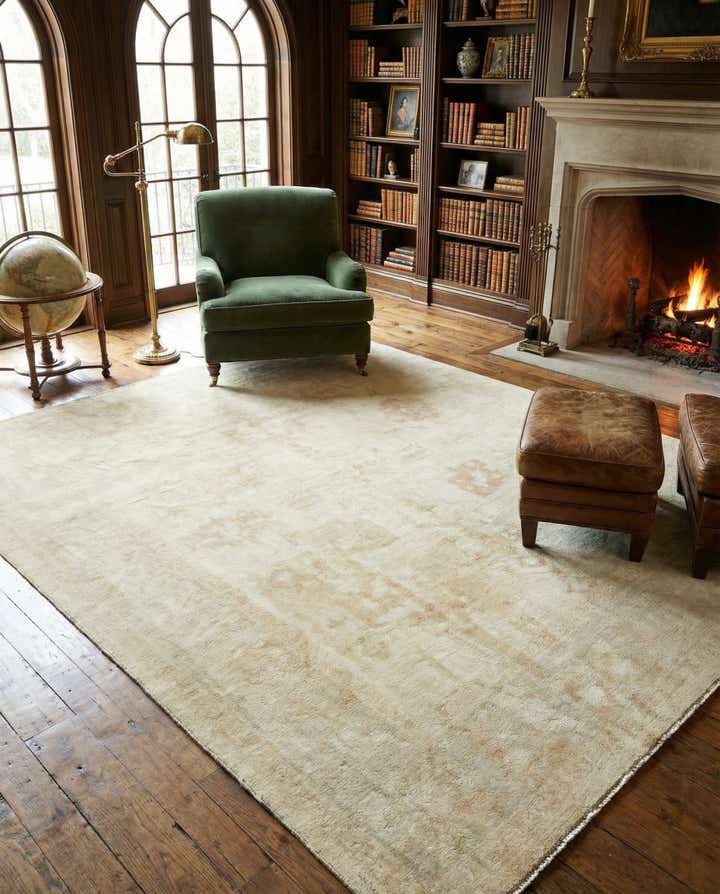 8' 5 x 9' 9 Hand Knotted Oushak Wool Rug