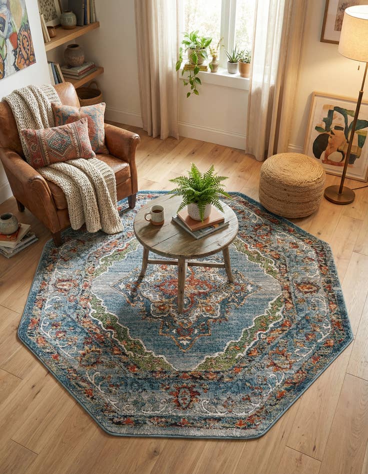 Detail image of 5' x 5' Isabella Octagon Rug