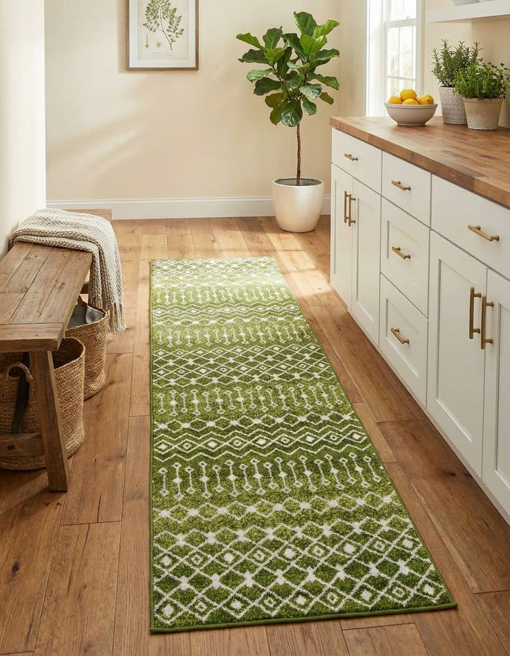 Detail image of 2' 7 x 10' Moroccan Trellis Runner Rug