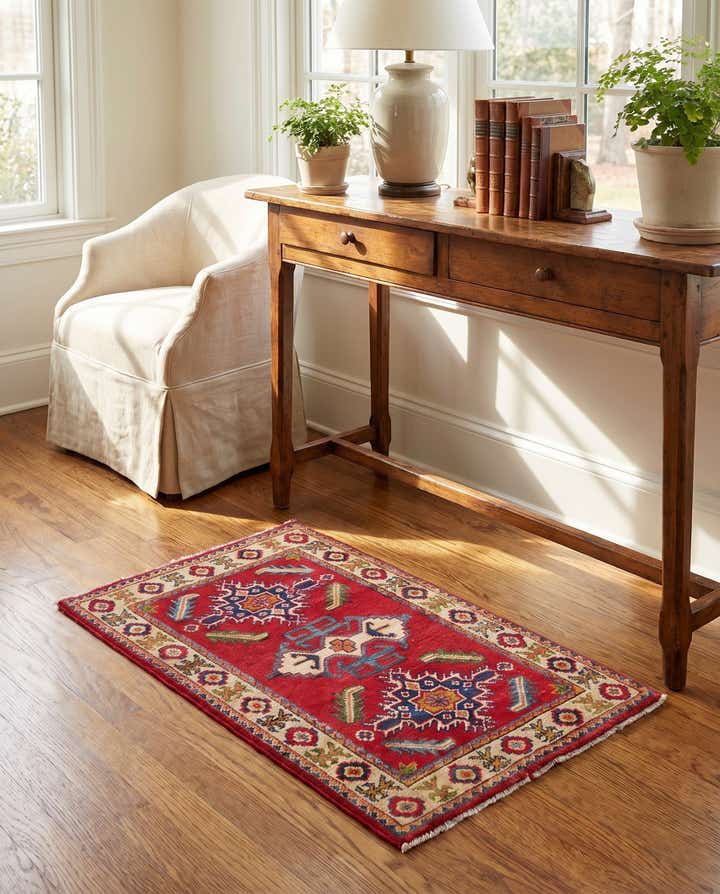 2' x 3' Hand Knotted Kazak Rug