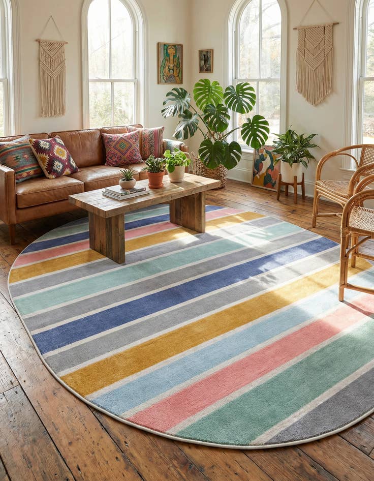 Detail image of 8' x 10' Lotus Oval Rug