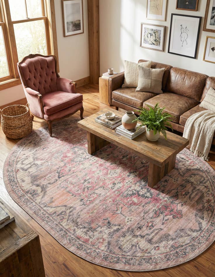 Detail image of 7' 10 x 10' Washable Nostalgia Oval Rug