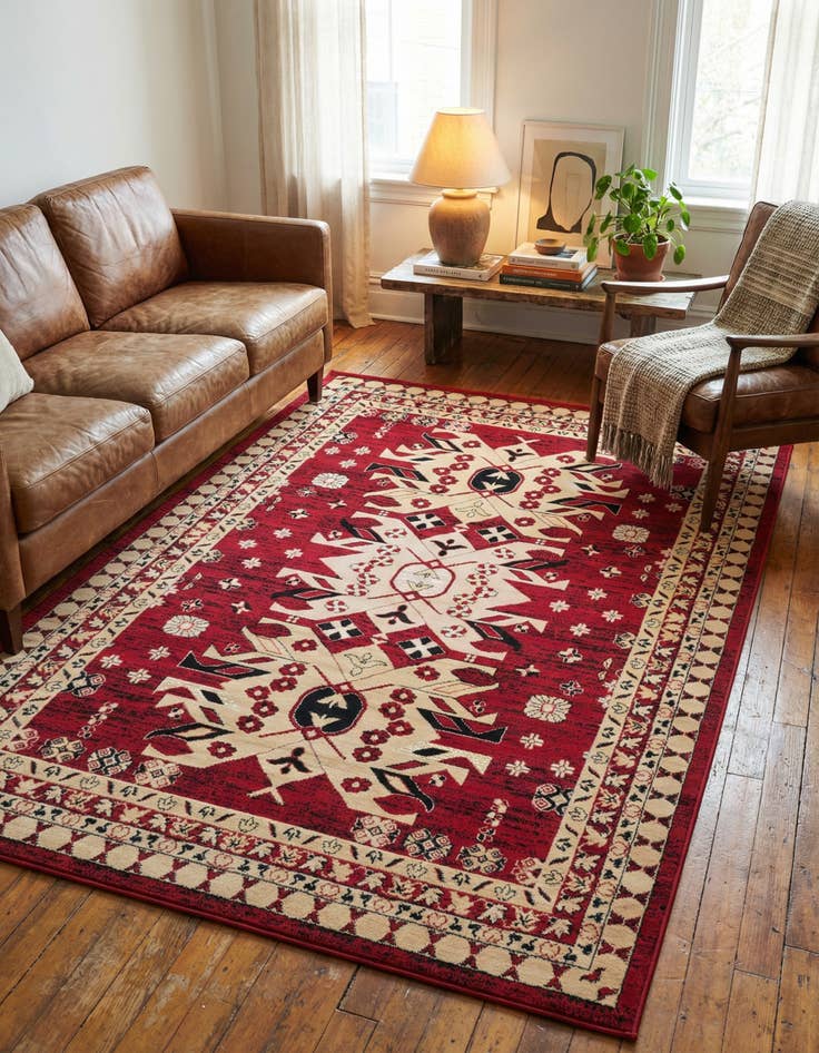 Detail image of 6' x 9' Heriz Design Rug