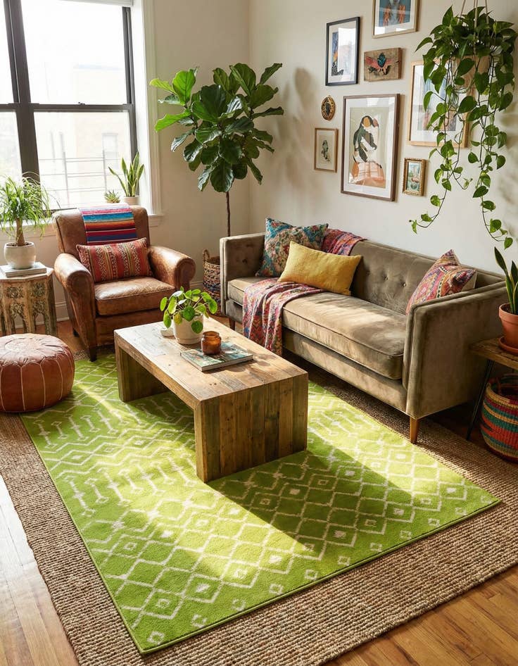 Detail image of 5' 3 x 8' Kasbah Trellis Rug