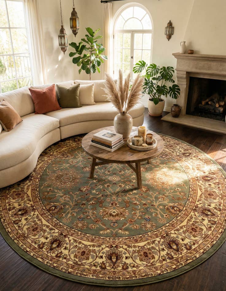 Detail image of 13' x 13' Classic Agra Round Rug