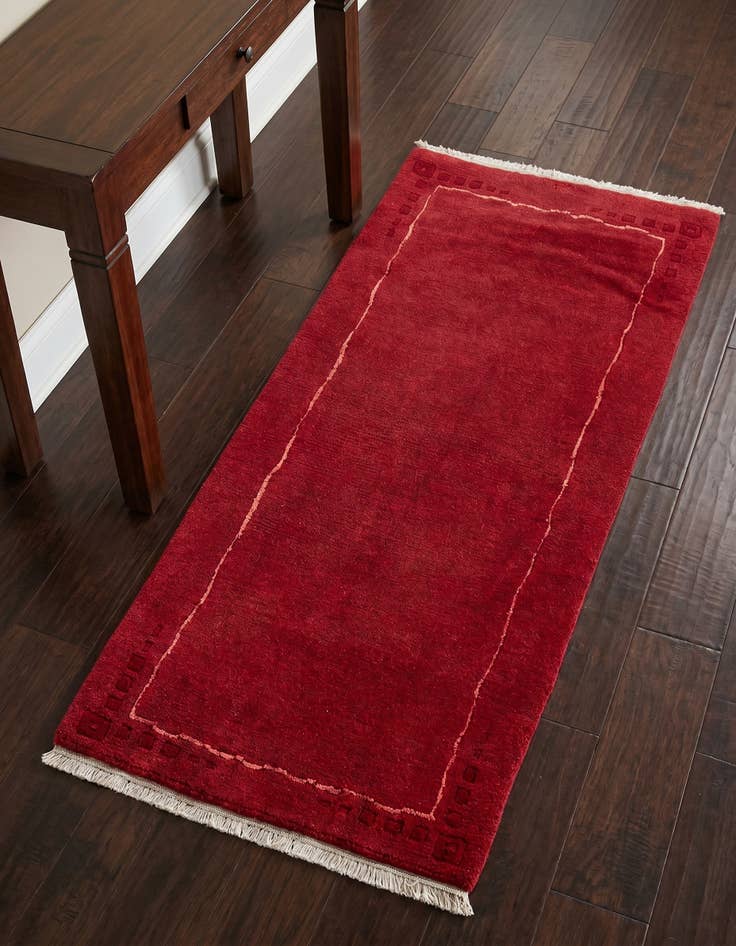 Detail image of 2' 4 x 4' 7 Hand Knotted Nepal Runner Rug