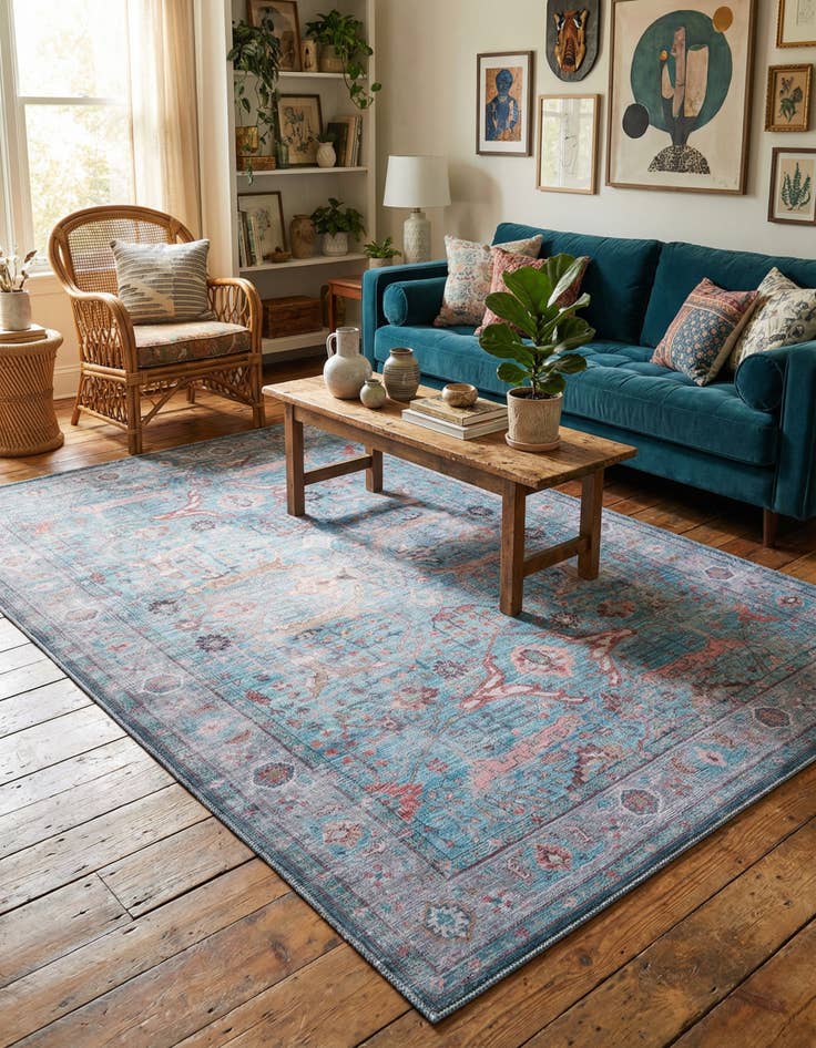 Detail image of 5' 3 x 8' Washable Maahru Rug