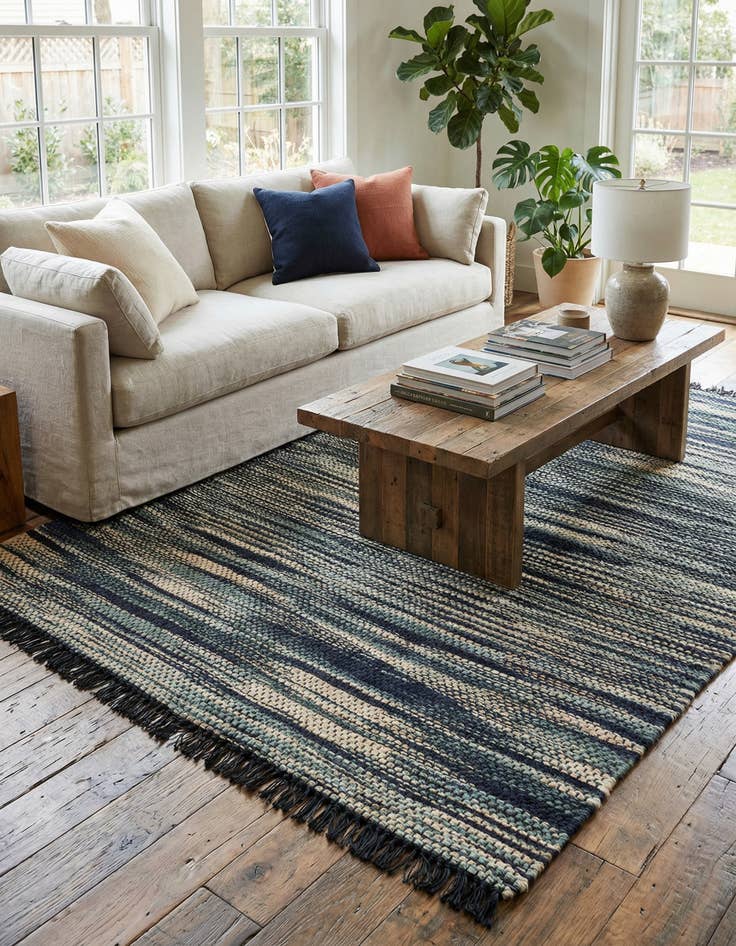 Detail image of 7' 1 x 10' Hand Woven Chunky Jute Rug