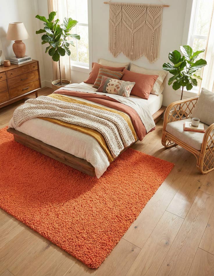 Detail image of 5' 3 x 8' Solid Shag Rug