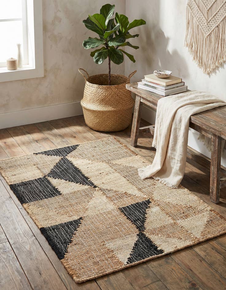 Detail image of 2' x 3' 1 Hand Woven Kala Handwoven Jute Rug