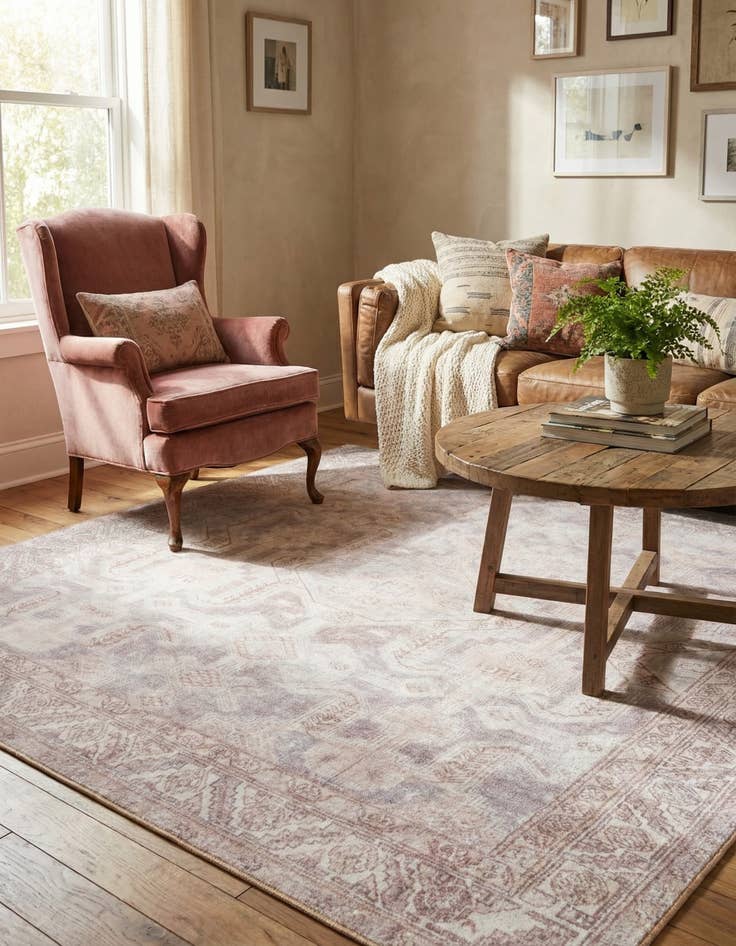 Detail image of 7' 6 x 7' 6 Washable Timeless Square Rug