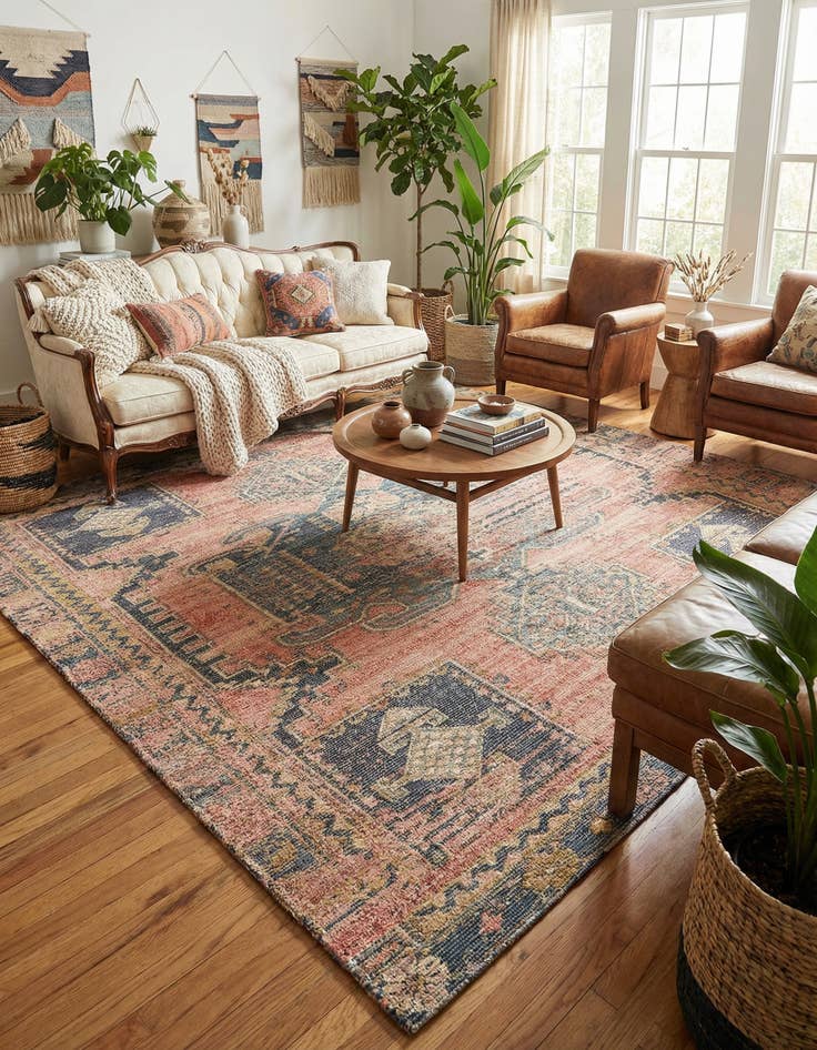 Detail image of 9' x 12'  Hand Woven Chenille Jute Rug