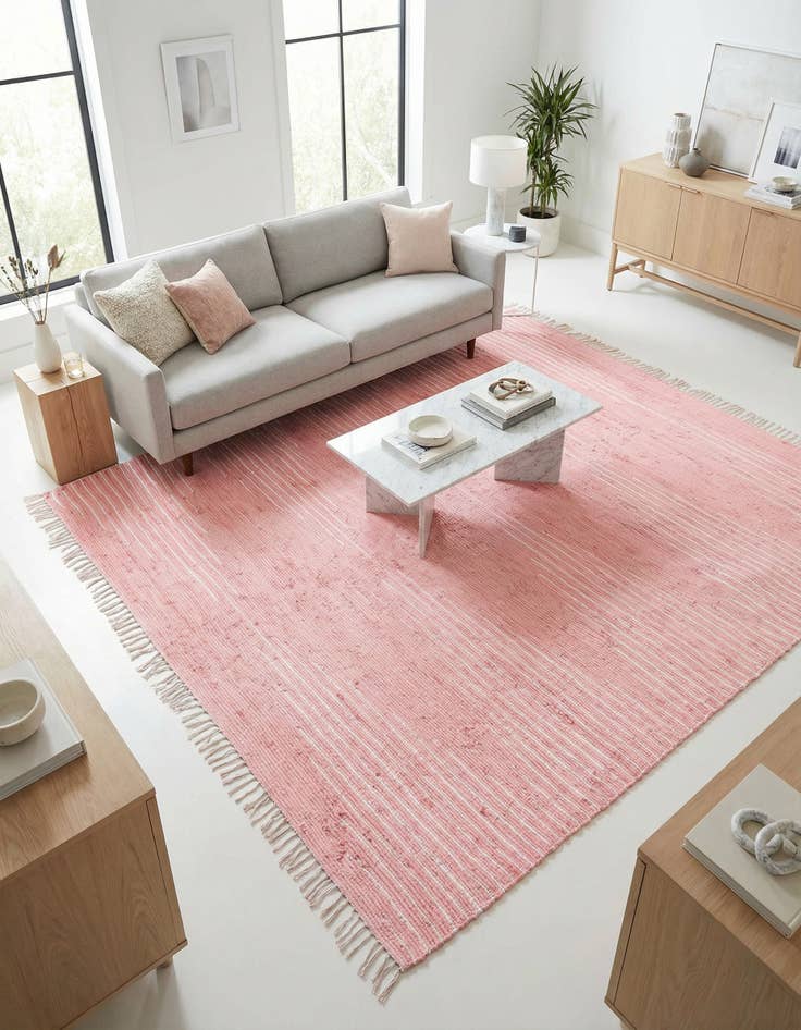 Detail image of 10' x 10' Hand Woven Chindi Cotton Square Rug