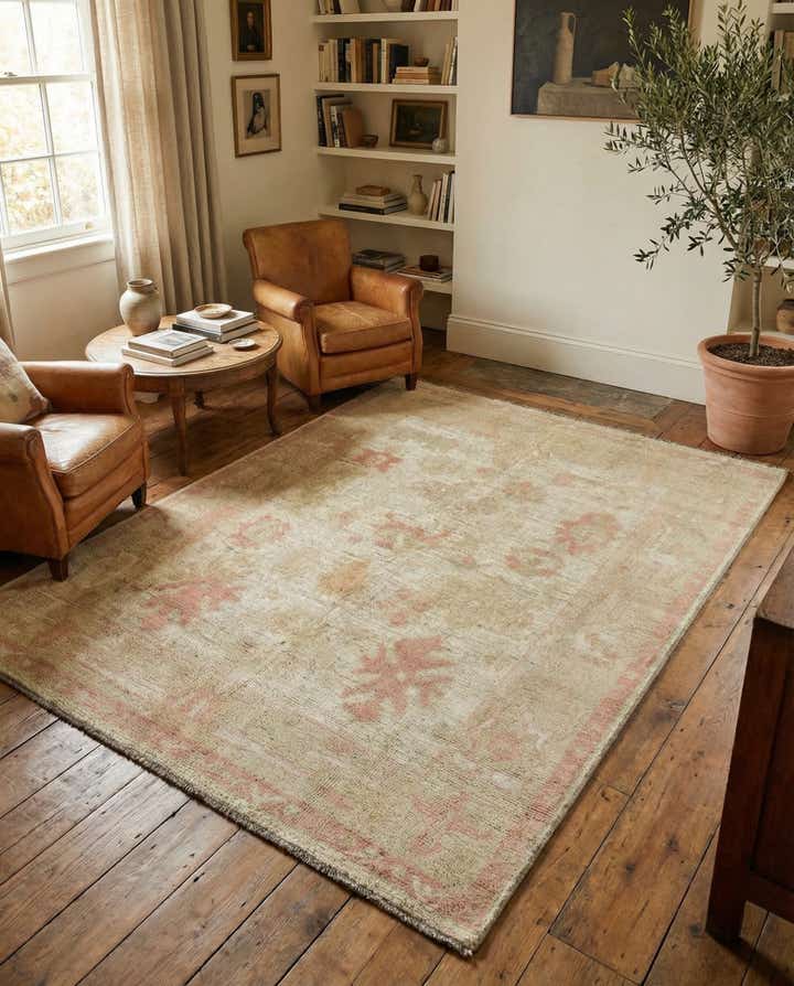 5' 2 x 6' 5 Hand Knotted Oushak Wool Rug