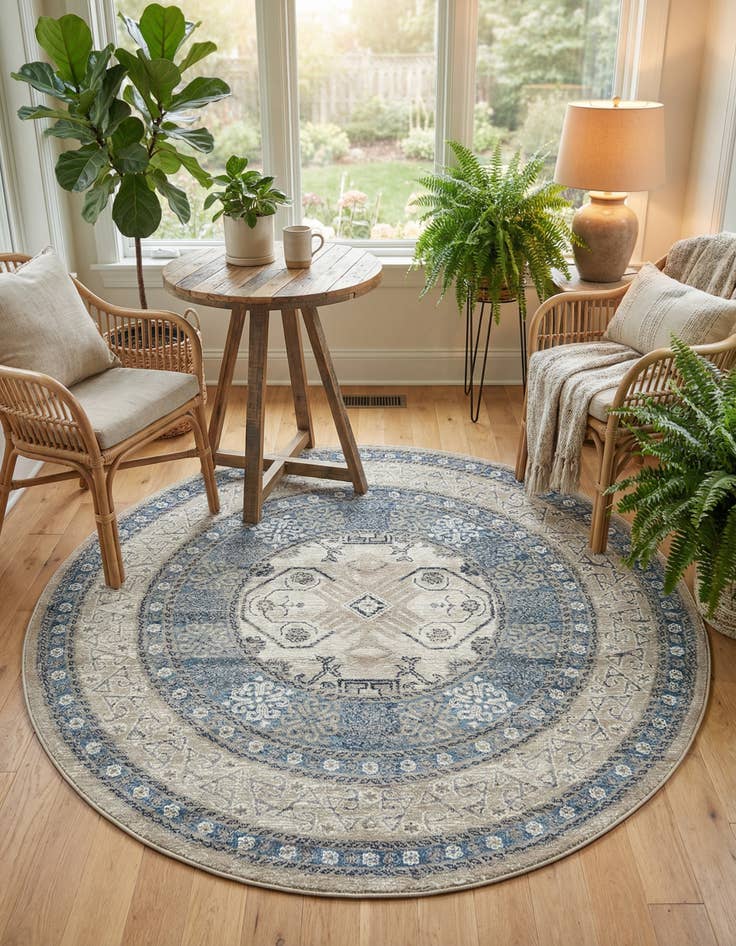 Detail image of 5' x 5' Viola Round Rug