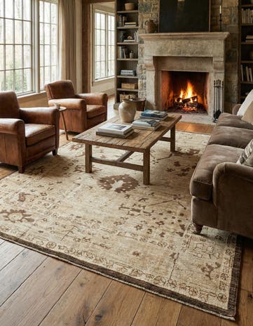 8' 3 x 10' 2 Hand Knotted Oushak Wool Rug