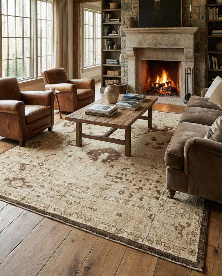 8' 3 x 10' 2 Hand Knotted Oushak Wool Rug