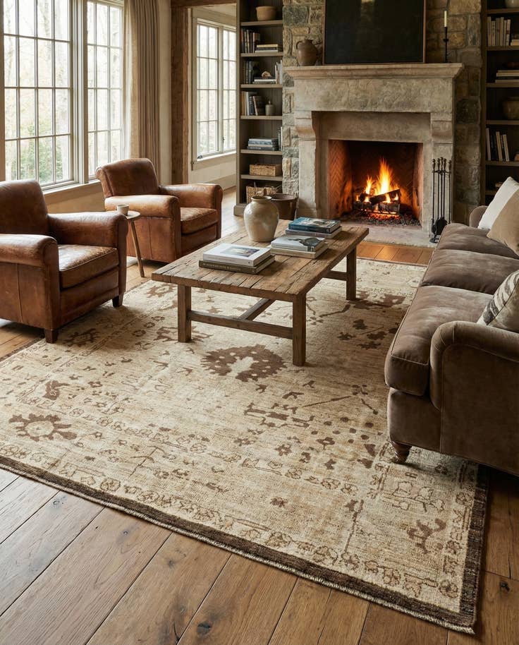 Detail image of 8' 3 x 10' 2 Hand Knotted Oushak Wool Rug