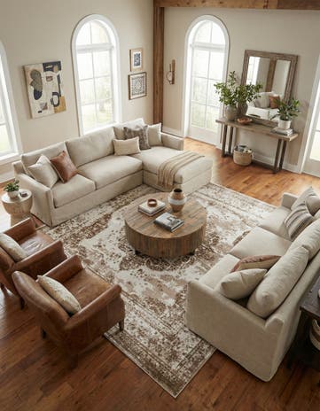 Beige Monte Carlo Square Rug