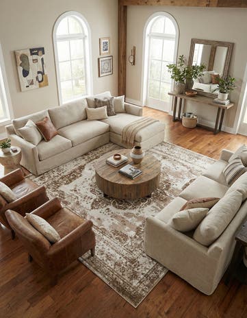 Beige Monte Carlo Square Rug