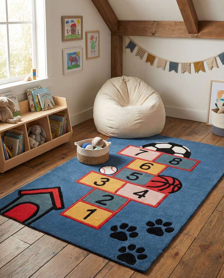 4' 1 x 6' 1 Playtime Kids Wool Freeform Rug