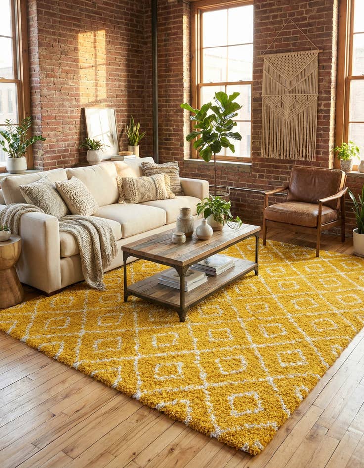 Detail image of 9' x 12' Trellis Shag Rug