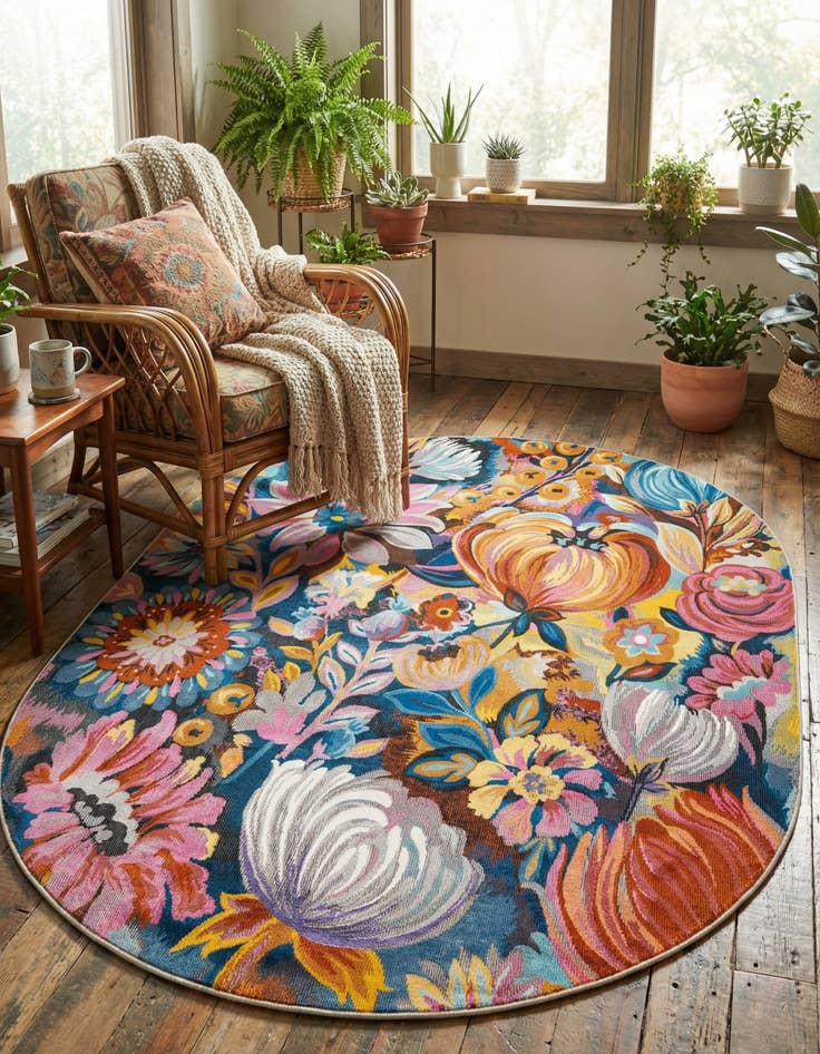 Detail image of 5' 3 x 7' 10 Blossom Oval Rug