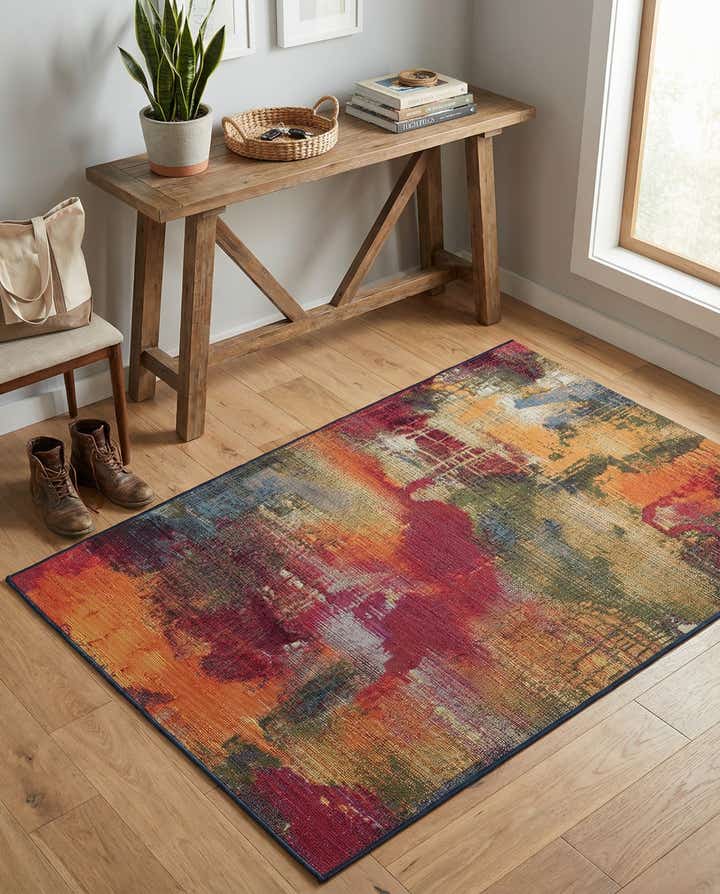 3' 3 x 5' 3 Easy-Clean Modern Indoor / Outdoor Rug