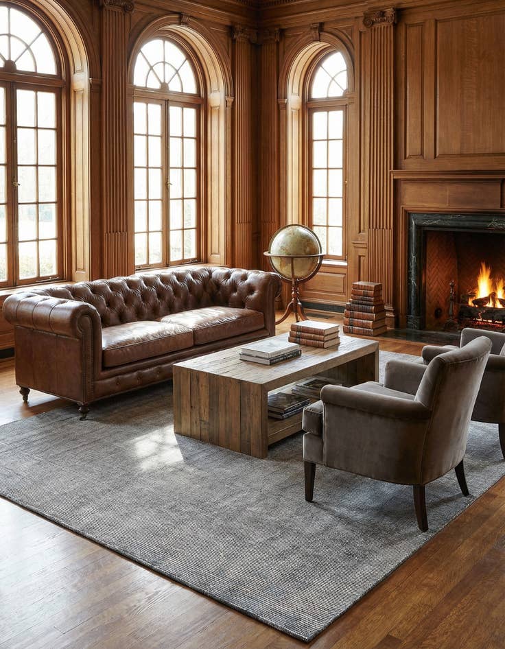 Detail image of 9' x 12'  Hand Woven Jill Zarin English Manor Farmhouse Wool Rug