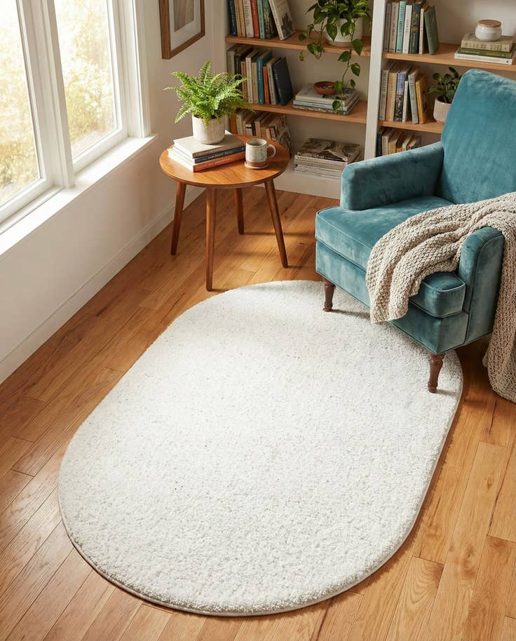 Detail image of 3' 3 x 5' 3 Solid Frieze Oval Rug