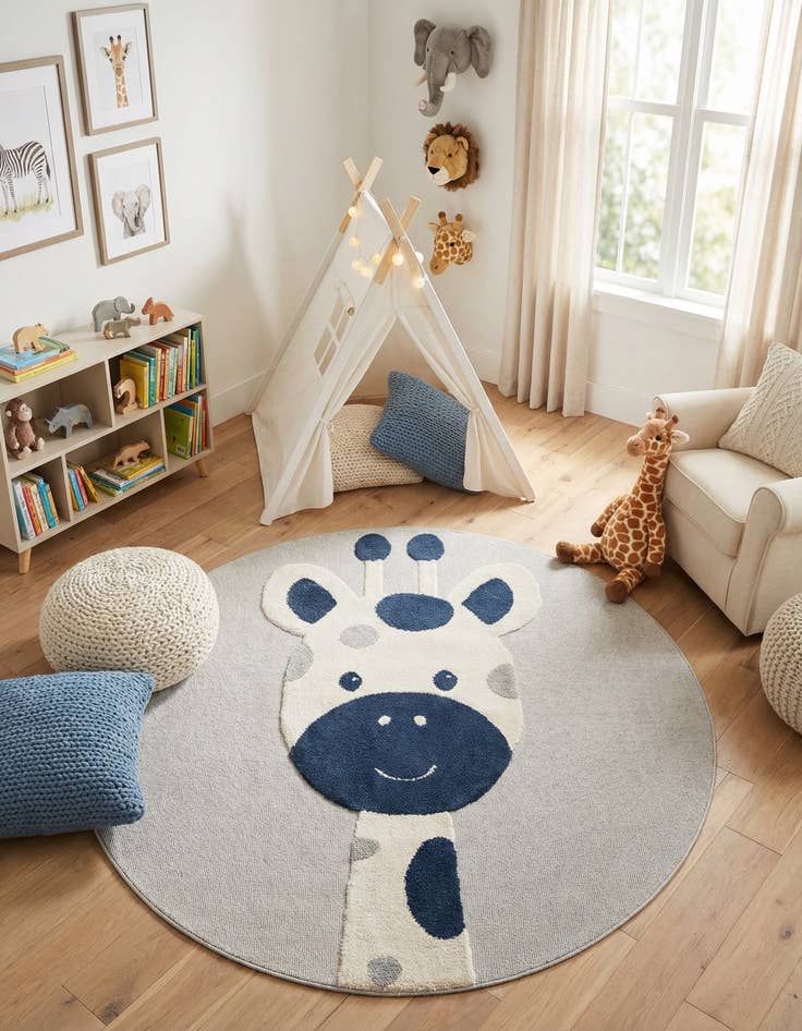 Detail image of 7' x 7' Whimsy Kids Round Rug