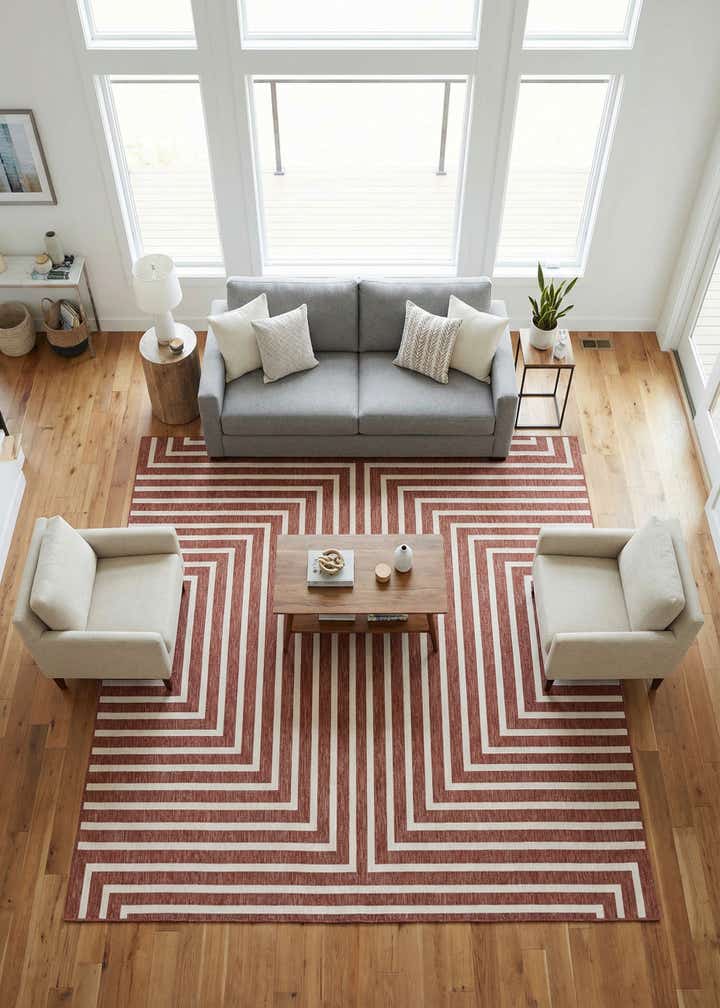 10' x 10' Easy-Clean Modern Indoor / Outdoor Square Rug