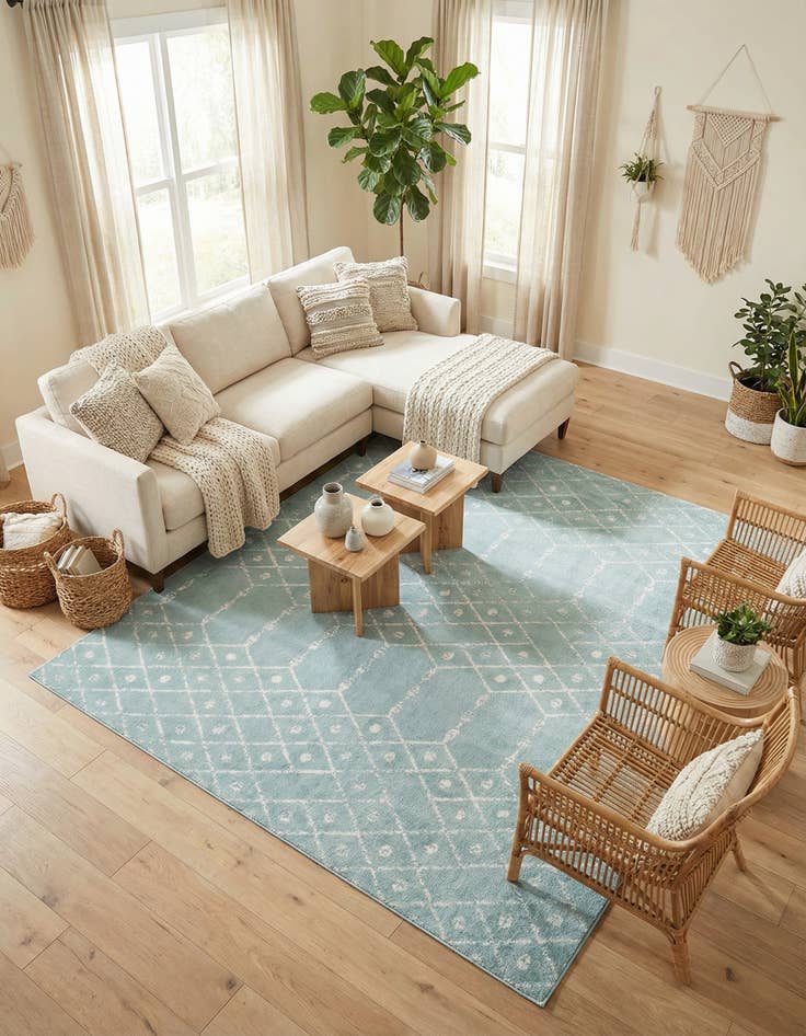 Detail image of 10' x 10' Paxon Trellis Square Rug