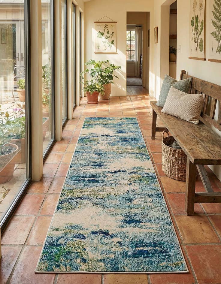 Detail image of 2' 2 x 6' 9  Washable Spectrum Runner Rug