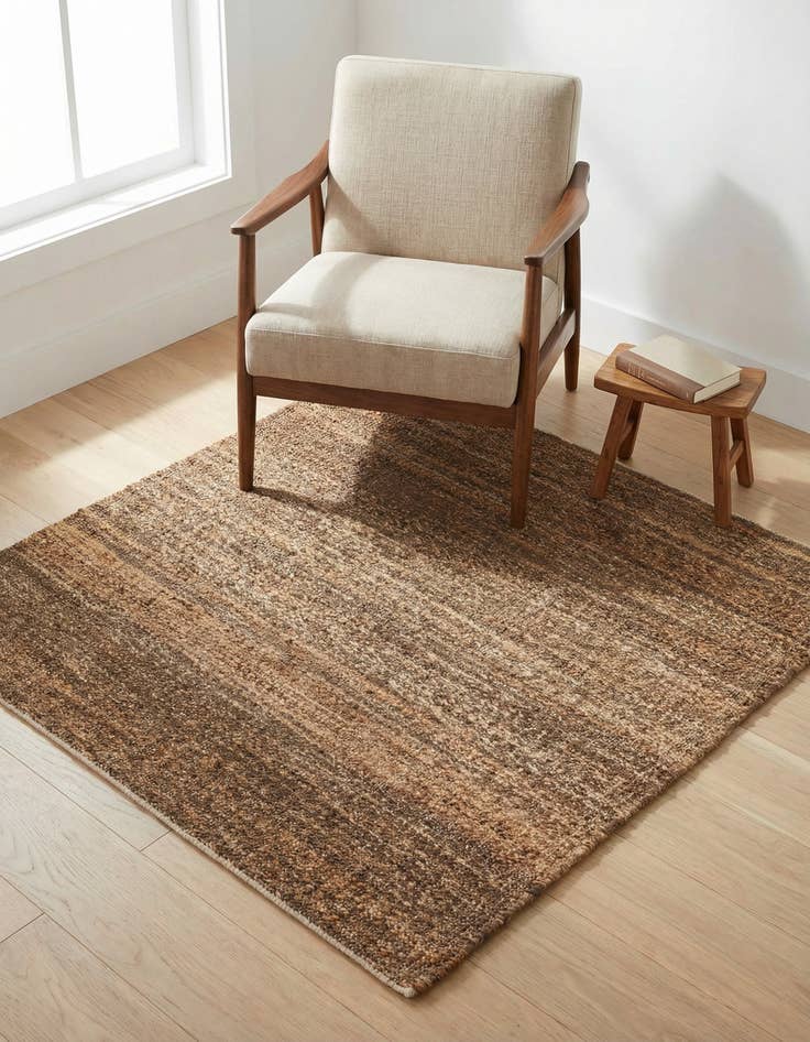 Detail image of 4' 1 x 4' 1 Hand Woven Palm Beach Jute Square Rug