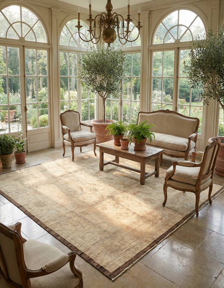 Detail image of 8' 4 x 9' 10 Hand Knotted Oushak Wool Rug