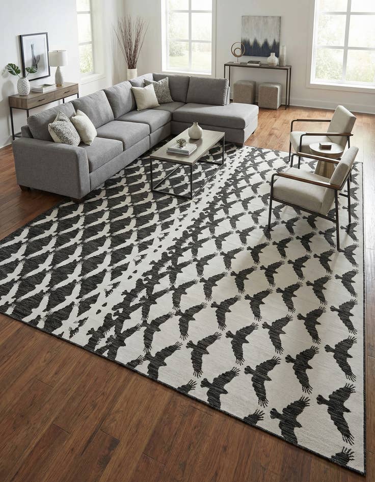 Detail image of 10' x 14' Washable Modern Indoor / Outdoor Rug