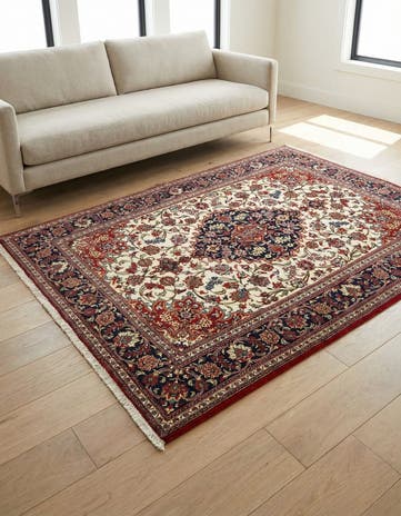 4' 6 x 6' 10 Hand Knotted Qom Persian Rug