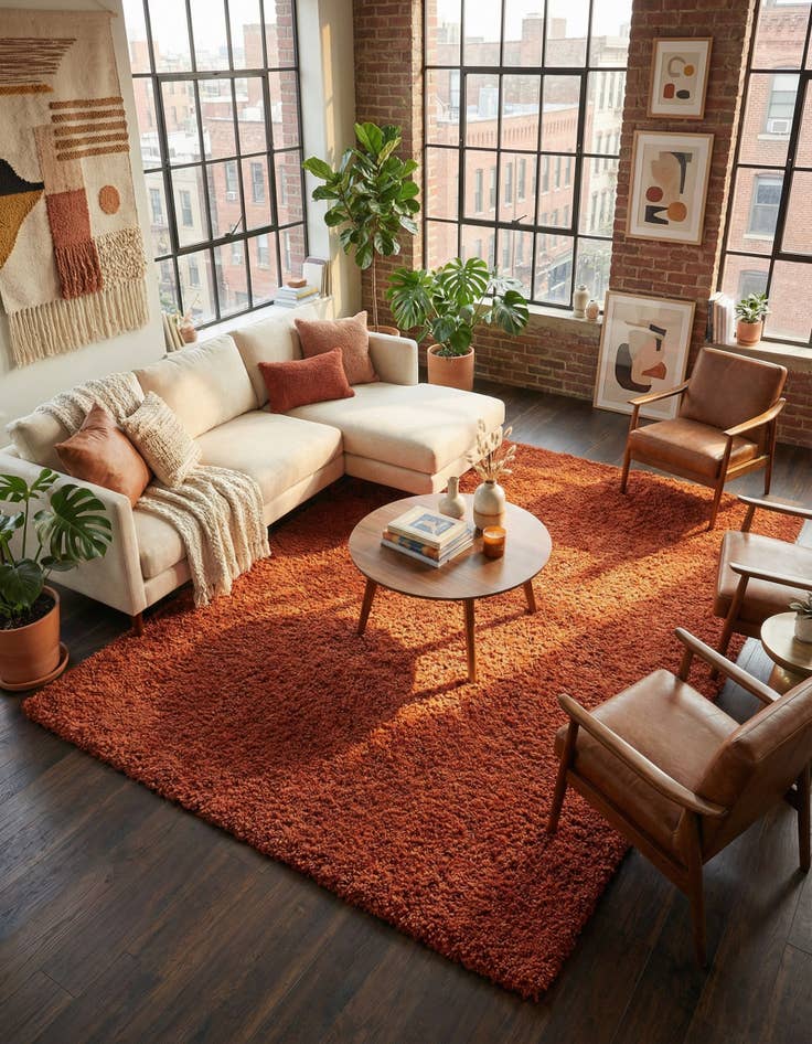 Detail image of 9' x 12' Solid Shag Rug