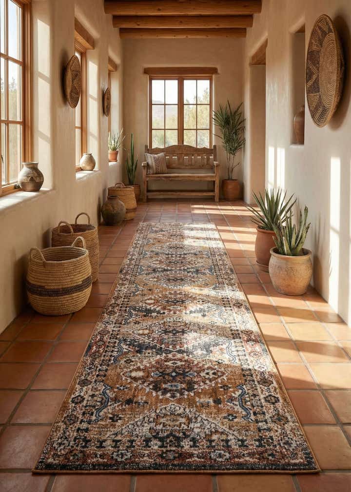 2' 7 x 12' Eco Southwestern Runner Rug